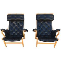 Pair of "Pernilla" Lounge Chairs Designed by Bruno Mathsson, Manufactured by DUX
