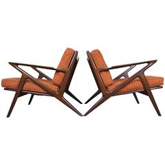 Danish Modern Z Lounge Chairs by Poul Jensen for Selig