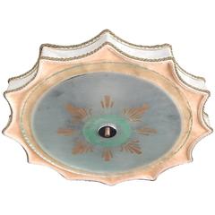 Swedish Art Deco Plafond Style Hanging Fixture with Stenciled Detail, circa 1920