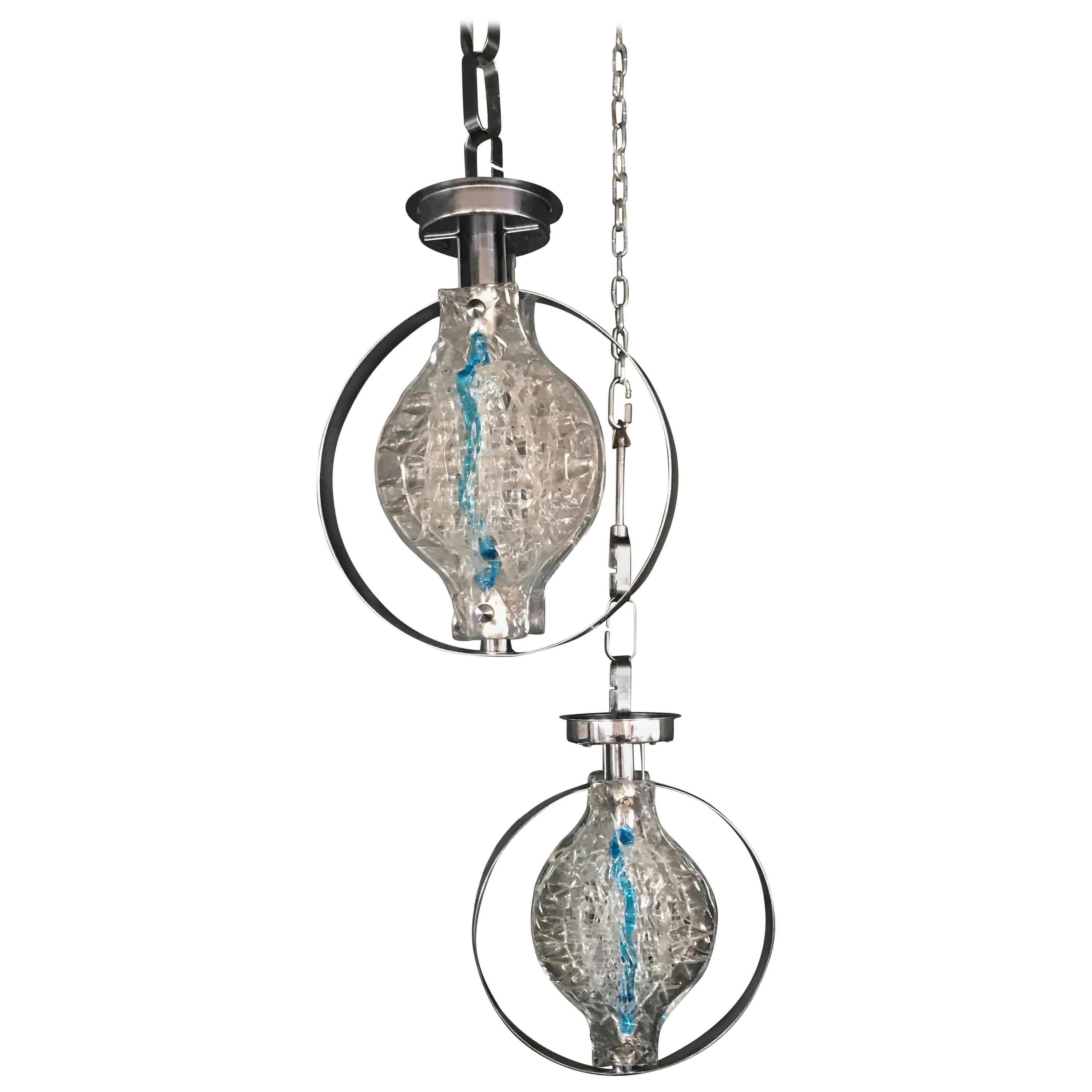 Pair of Pendant Lights by Angelo Brotto for Esperia