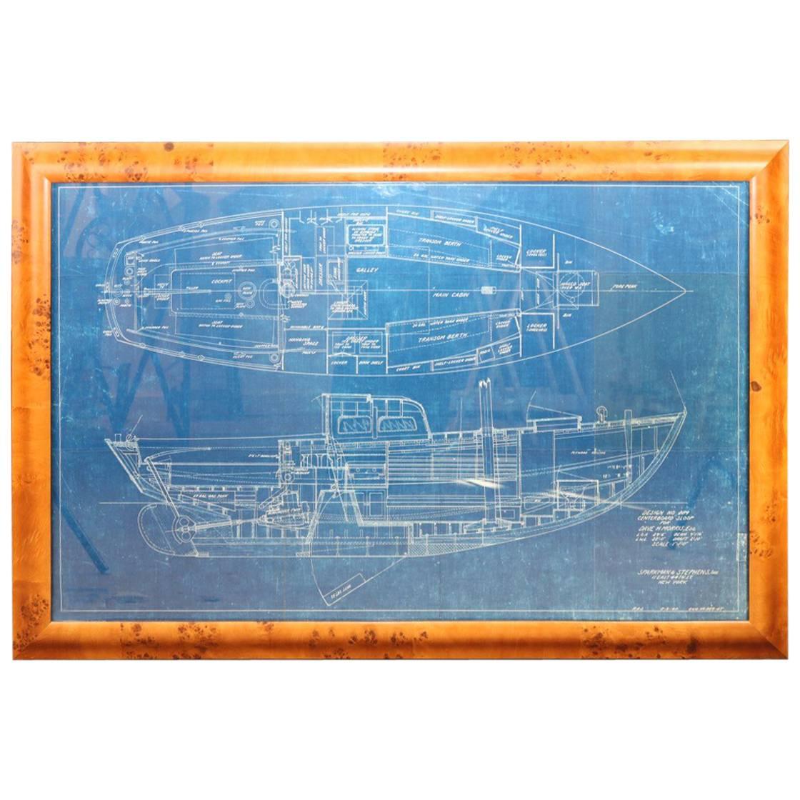 Sparkman & Stephens Blueprint of a Sloop For Sale