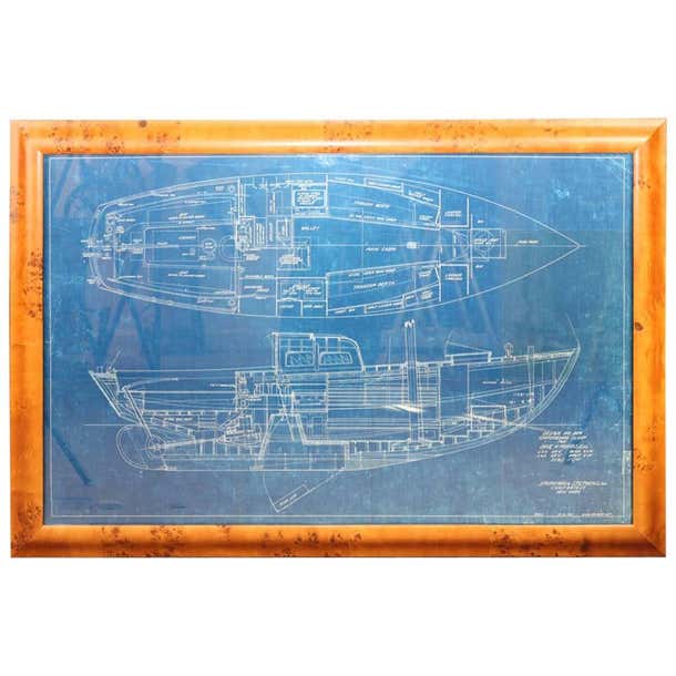 Sparkman and Stephens Blueprint of a Sloop For Sale at 1stDibs | sloop ...