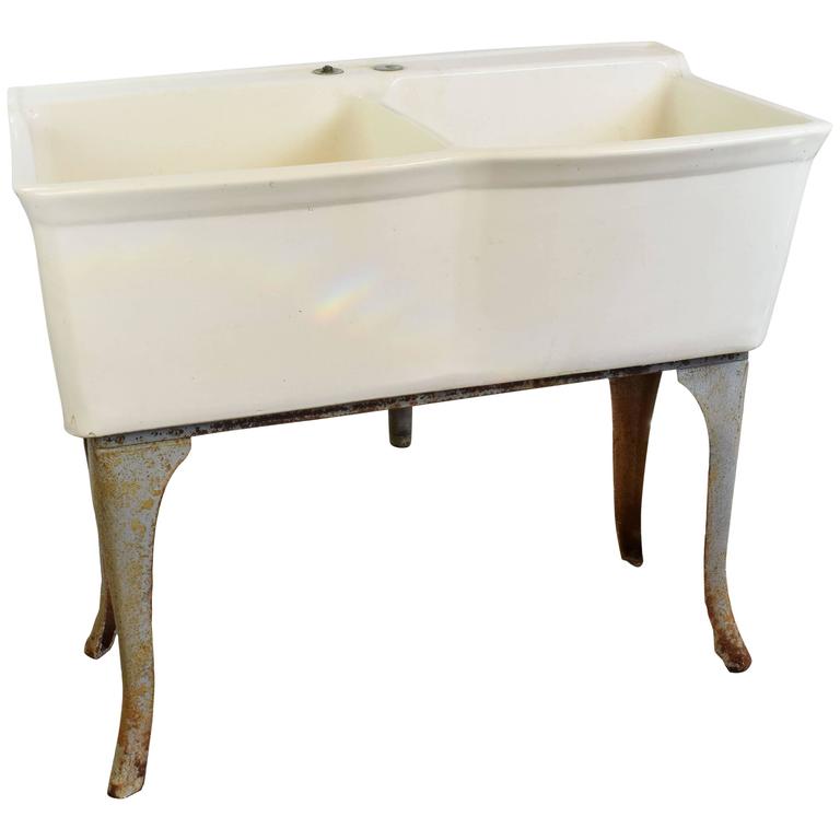 Antique Porcelain Utility Sink at 1stDibs vintage porcelain laundry