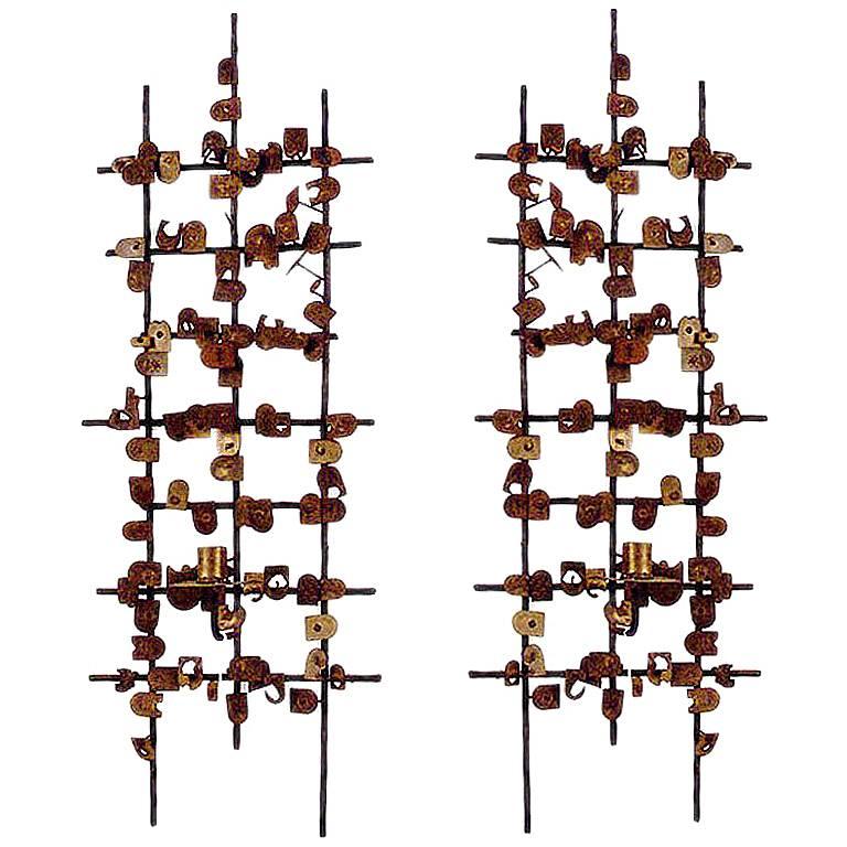 Pair of Midcentury Bronze Sconces by Jean Mahon