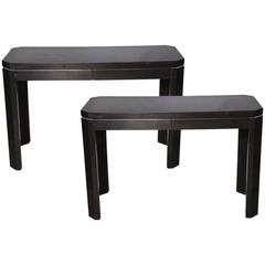 A Pair of Mid-Century Modern Jules Wabbes Lacquered Console Tables 7
