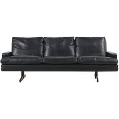 vatne 807 Rare 1960s Lounge Sofa Fredrik A. Kayser Mod. 807 Leather and Rosewood Vatne