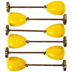 Up to 25 Identical Mid-Century Brass Sconces Wall Art Lights, Italy, 1950s 8