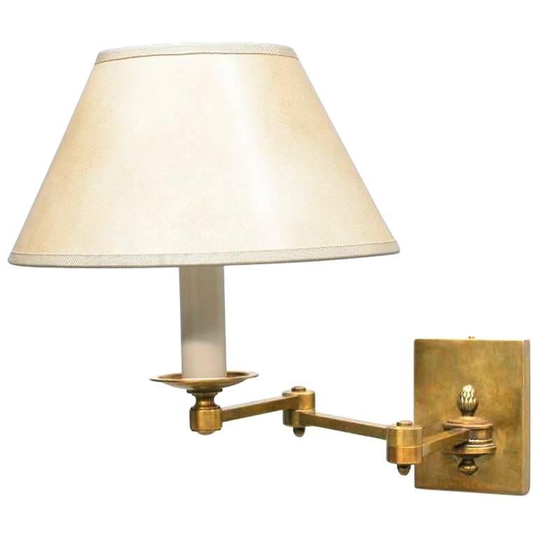Bronze Adjustable Pasha Wall Light Sconce by William Lipton Lighting, France For Sale