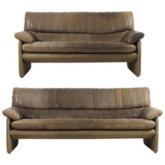 1970s De Sede DS 86 Vintage Thick Leather Sofa Set High Quality DS 85 9