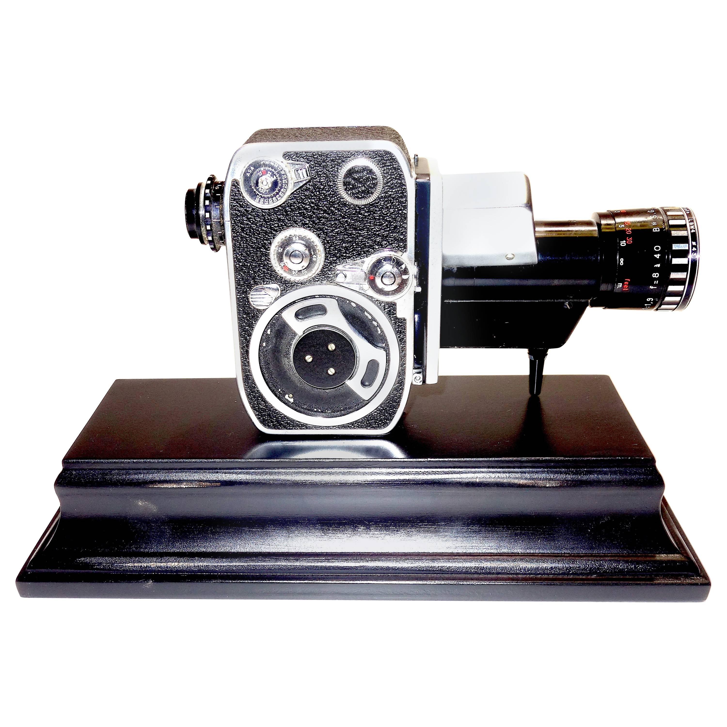 Bolex Circa Midcentury 8mm Movie Camera, Mounted as Sculpture For Sale
