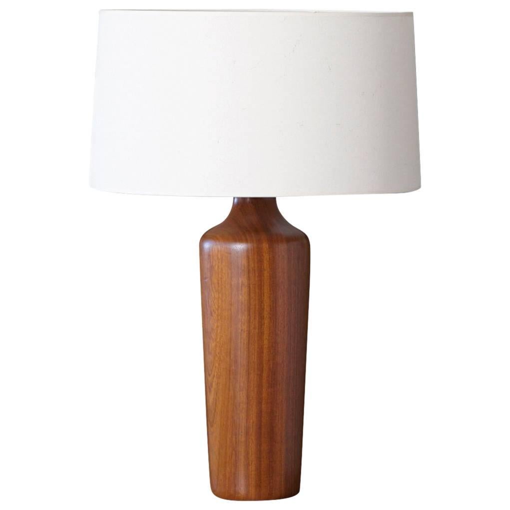 Scandinavian Modern Solid Teak Table Lamp, 1960s