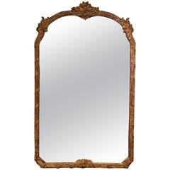 French Gilded Mirror Adorned with Flowers and Scrolls, Early 20th Century