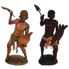 Pair of Hand-Carved Igorot Warriors