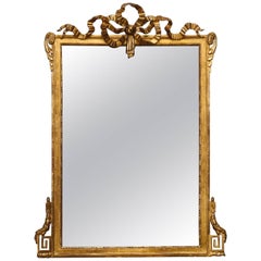 Louis Philippe Giltwood Mirror with Ribbon Crown