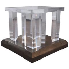 1970s Lucite and Brass Side Table 6