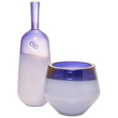 Branded Series Set in Amethyst - Handmade Contemporary Glass Vessels 