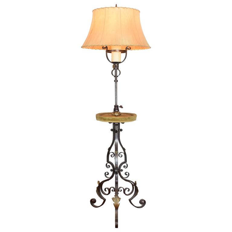 French Baroque Style Steel Gilt Metal And Velvet Floor Lamp For French Baroque Style Steel Gilt Metal And Velvet Floor Lamp For
