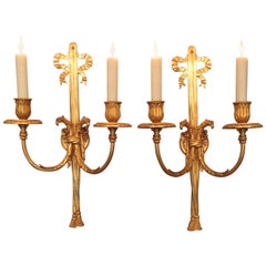 Early 19th Century, New York Regence Style Bronze Dore Sconces by Caldwell & Co