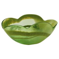 Iridescent Green Murano Bowl, circa 1960