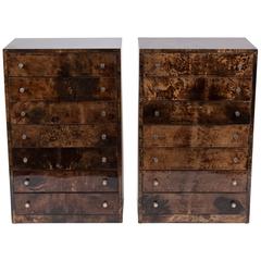 Pair of Aldo Tura Lacquered Goatskin Chests 9