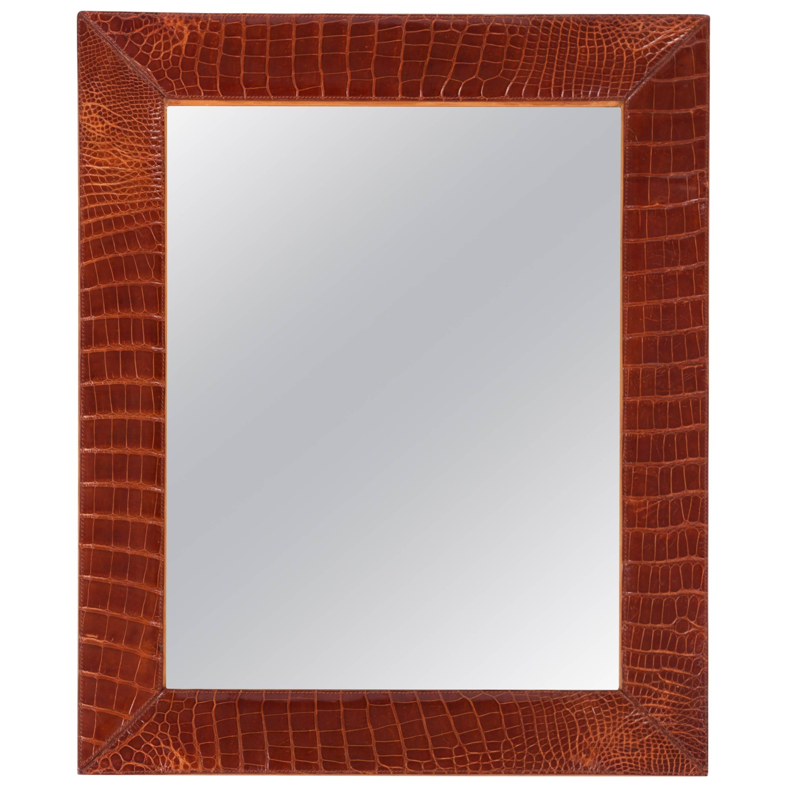 Red Alligator Mirror by Puruti Beverly Hills