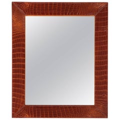 Miroir en alligator rouge Puruti Beverly Hills