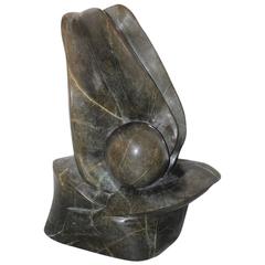 Large Shona African Modernist Marble Sculpture Signed 10