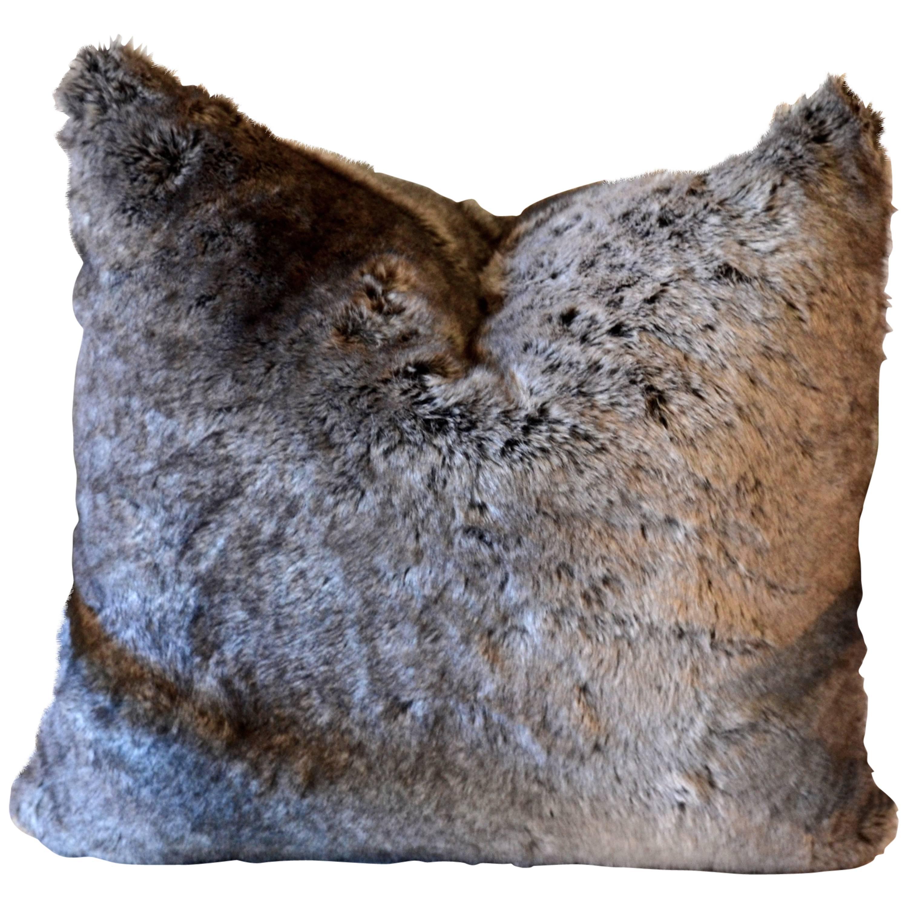 Faux Chinchilla Fur Pillow For Sale