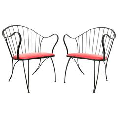 Pair of Dramatic Woodard Lounge Chairs 9