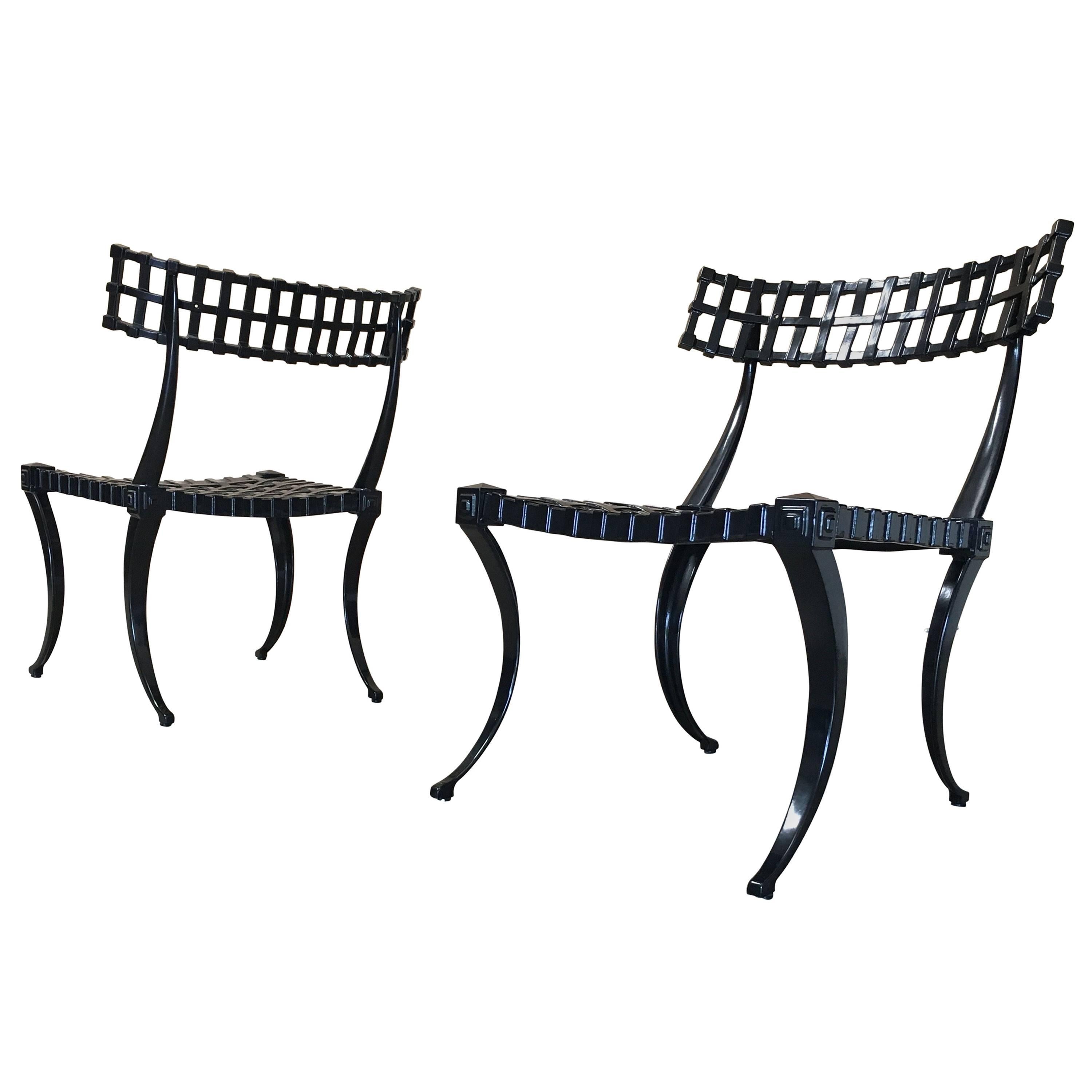 Pair of Klismos Cast Aluminium Chairs by Thinline