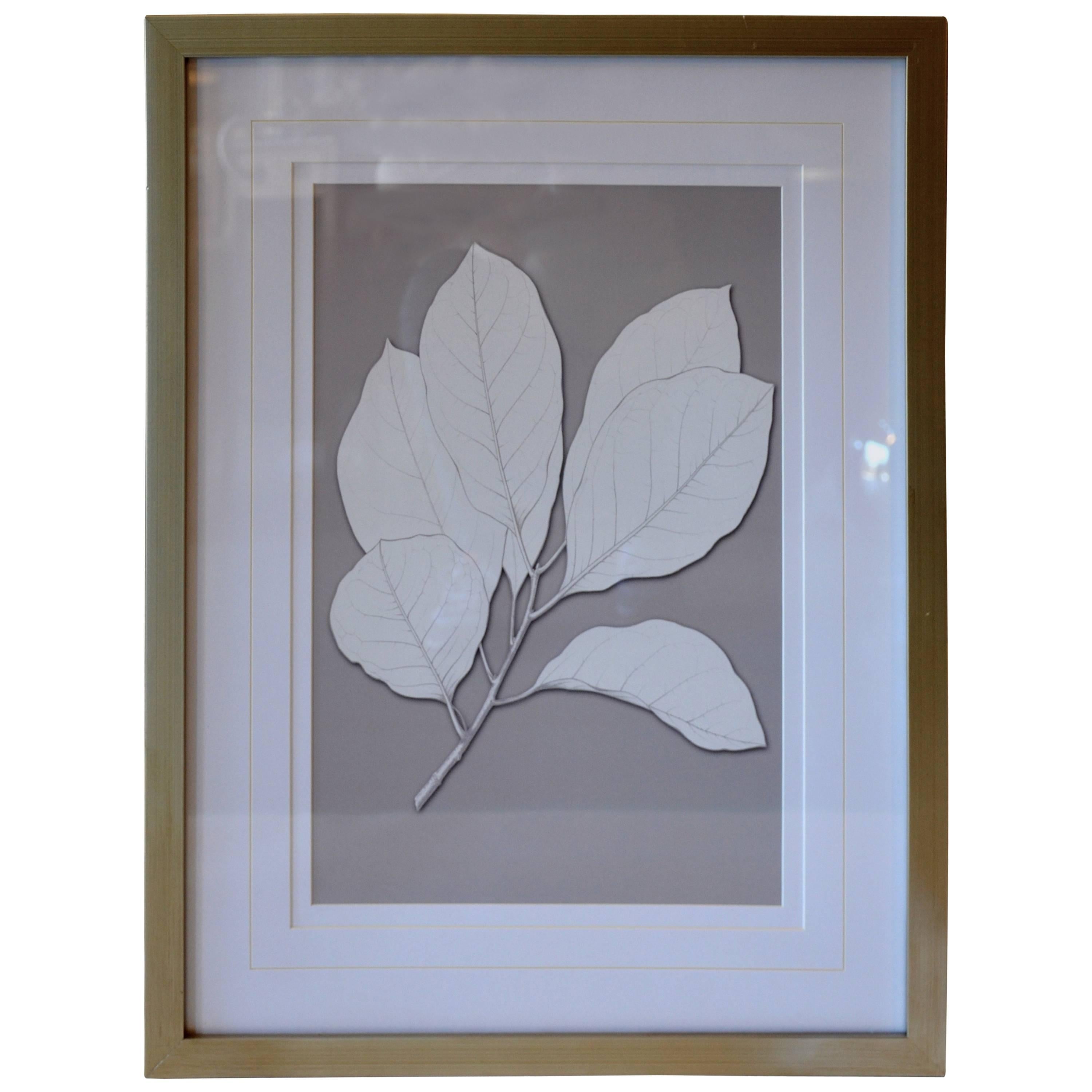 Greige Botanical Cut-Out 3 For Sale
