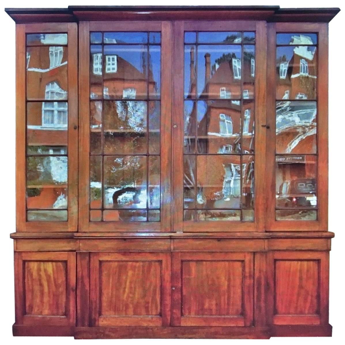 Georgian Mahogany Break Fronted Library Bookcase