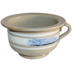 Rare 19th Century Yellow Ware Mocha Seaweed Potty 4