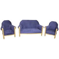 Exceptional French Art Deco Three-Piece Set Giltwood by Paul Follot, circa 1920s 10