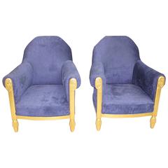 French Art Deco Pair of Armchairs Giltwood by Paul Follot, circa 1920s 8