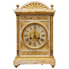 Antique French Empire Onyx Ormolu Carriage Clock Time