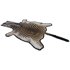 Large and Graphic New Burchell's Zebra Skin Hide in Black and Sand
