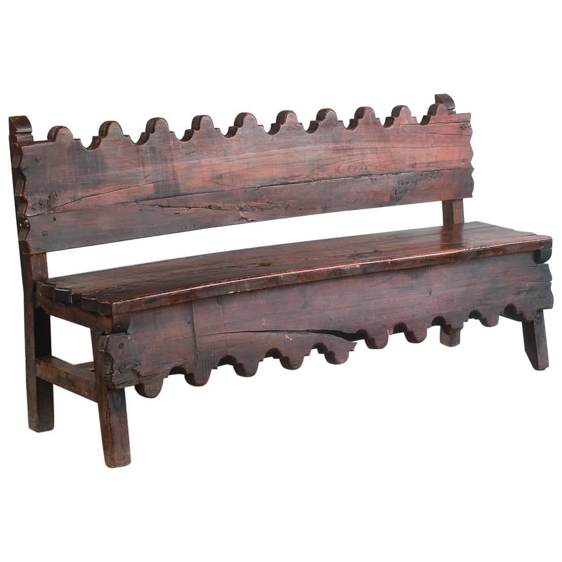 Spanish Scalloped Bench at 1stDibs