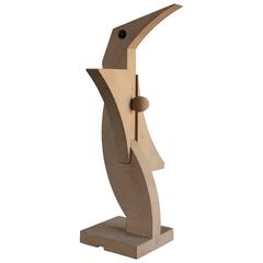 Painted Wooden Cubist Bird Sculpture 3