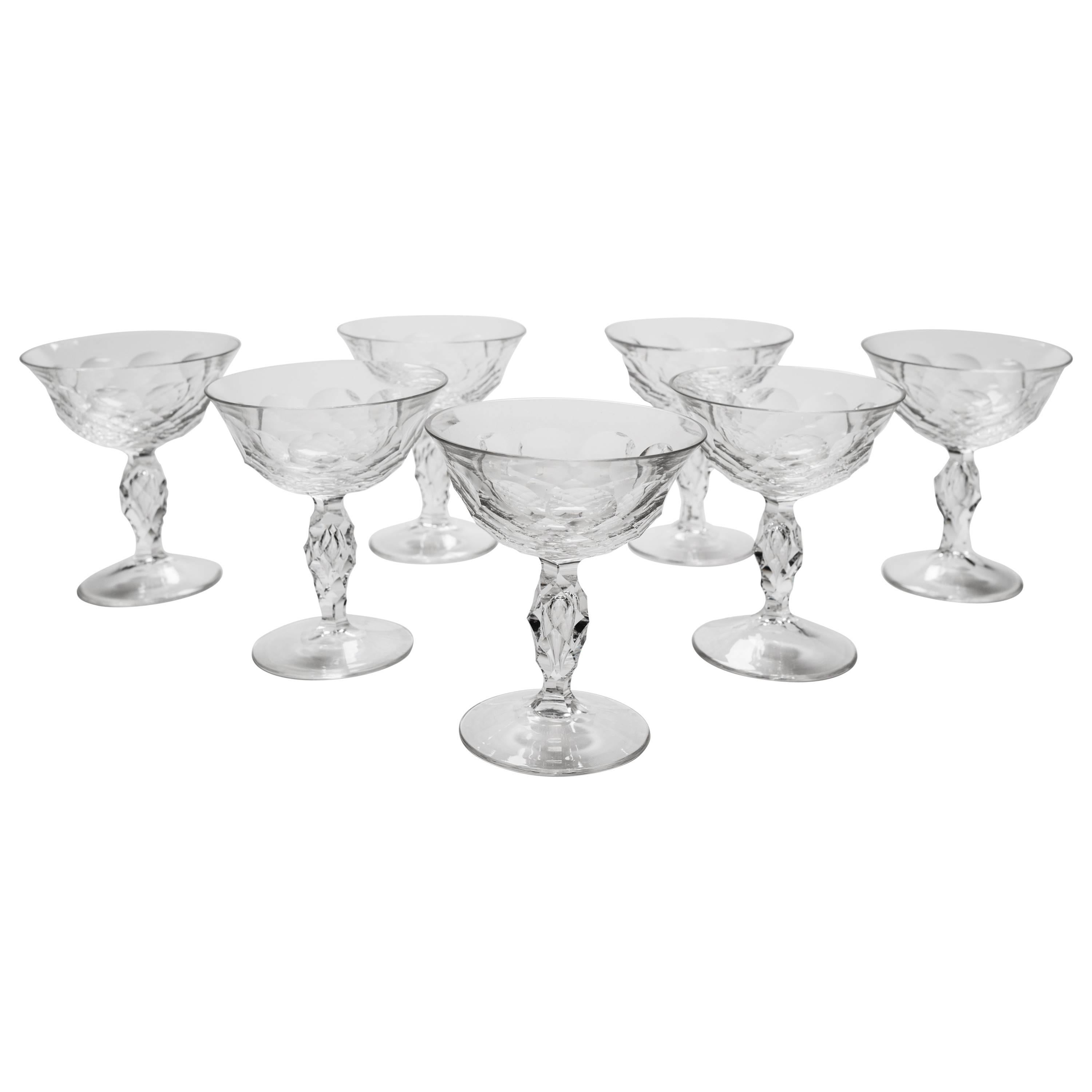Set of Seven 19th Century Champagne Glasses For Sale