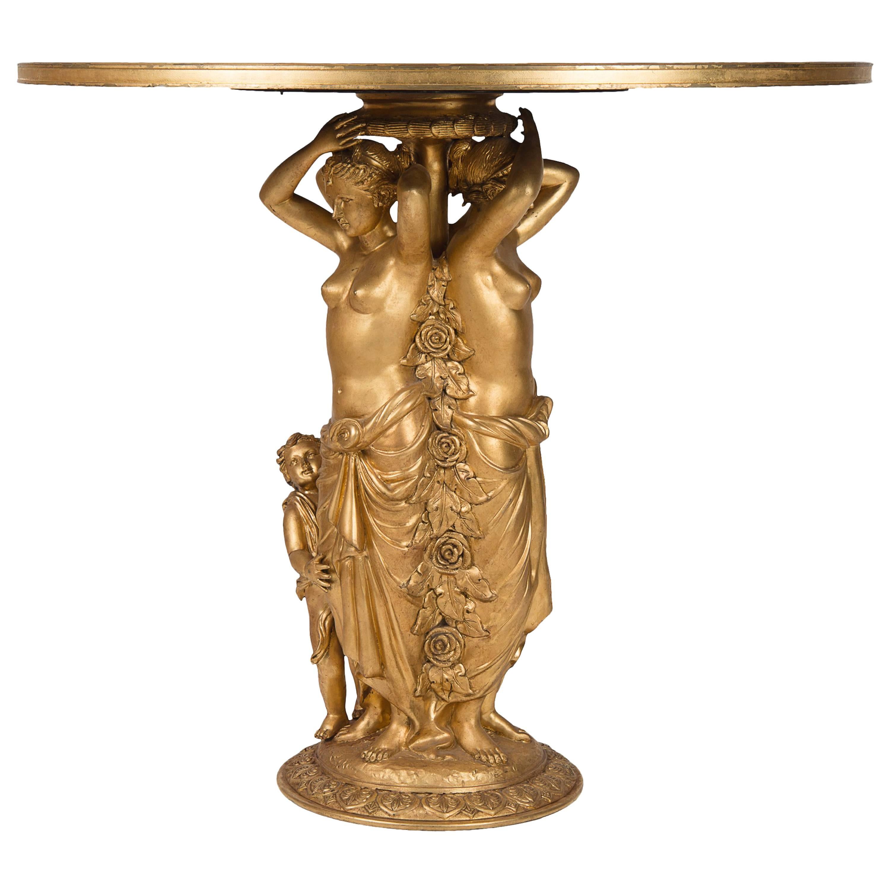 Elegant Gilt Bronze Pedestal For Sale