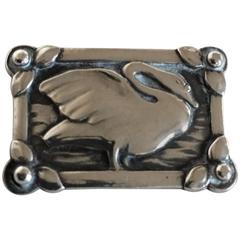 Antique Georg Jensen Silver Brooch #213 with Swan