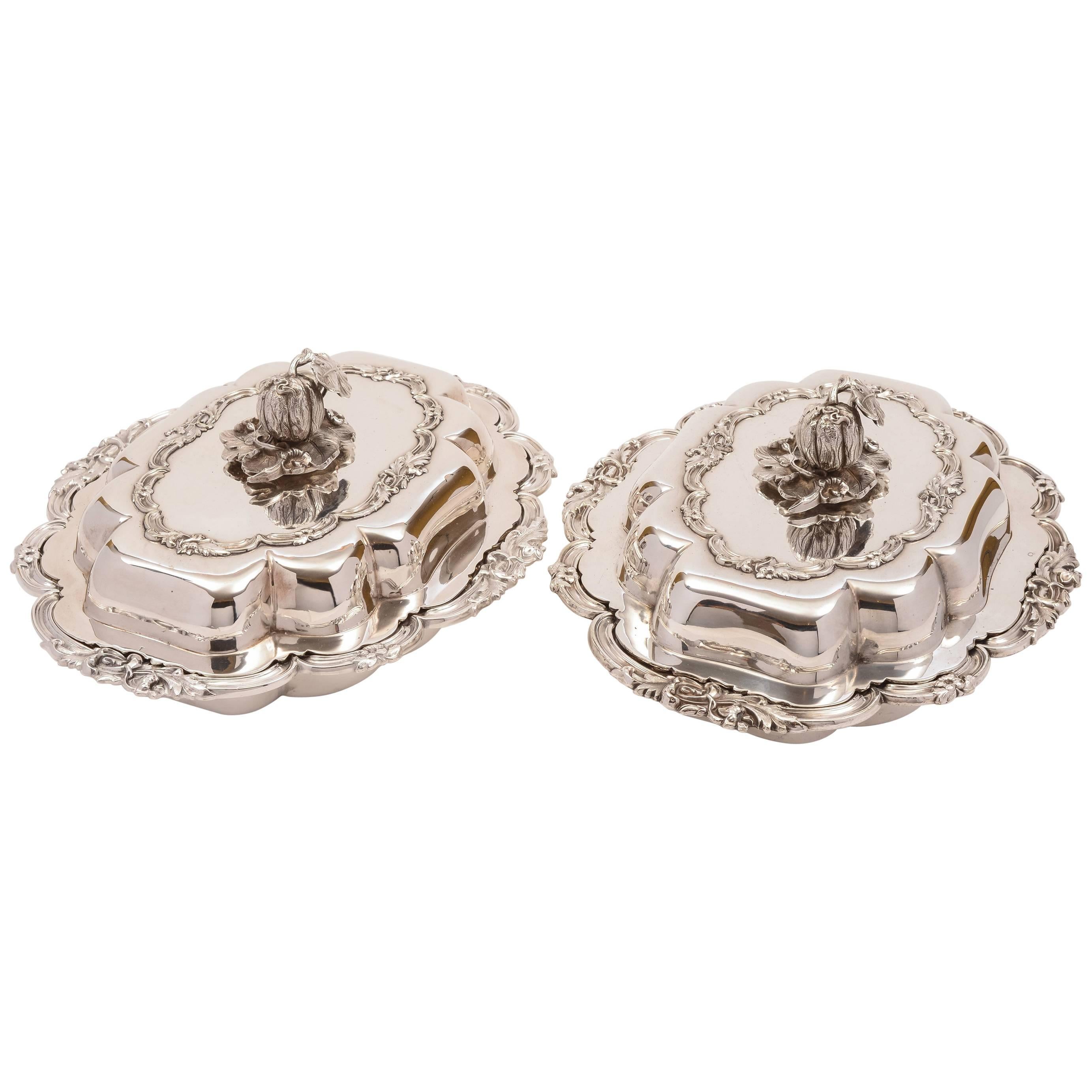Pair of 19th Century Victorian Silver Plated Entree Dishes