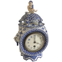 Royal Copenhagen Blue Fluted Full Lace Clock #1017