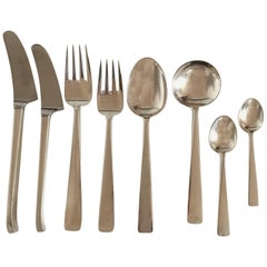 Georg Jensen Sterling Silver Margrethe Flatware Set for Five Person, 38 Pieces