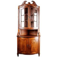 Used 18th Century Baroque Oak Corner Vitrine