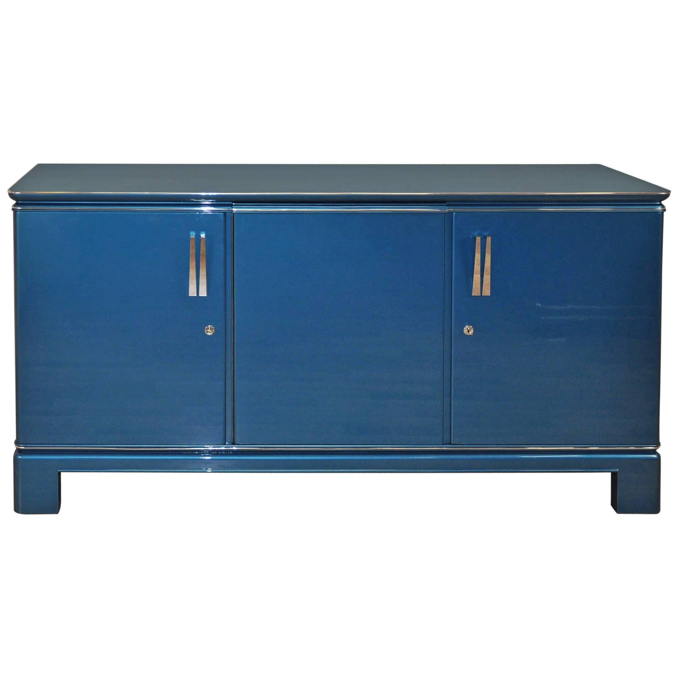Art Deco Sideboard Metallic Blue