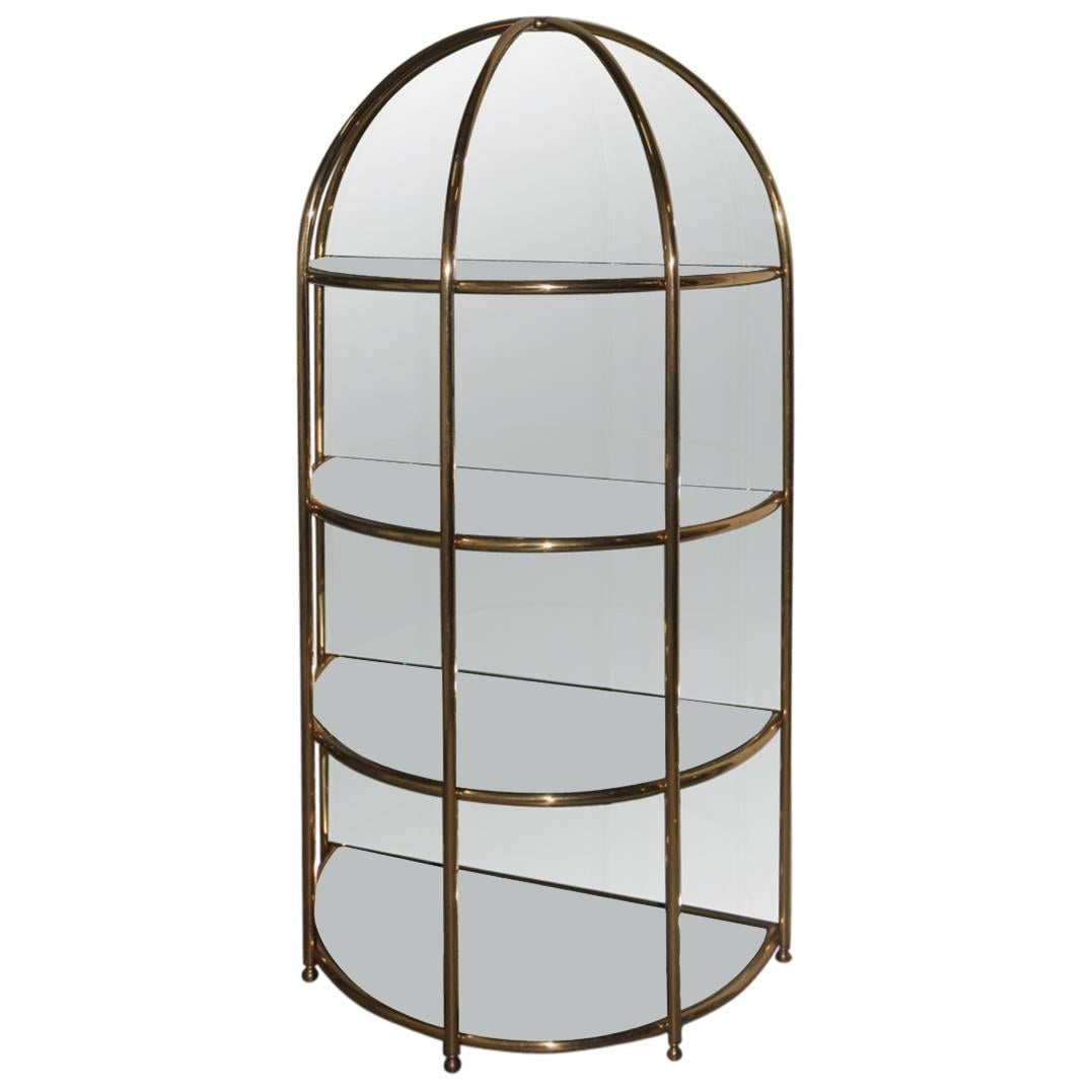 Cabinet Cage Mirror Design Solid Brass, 1970 , Mirror , Bar, Mid-Century Modern 
