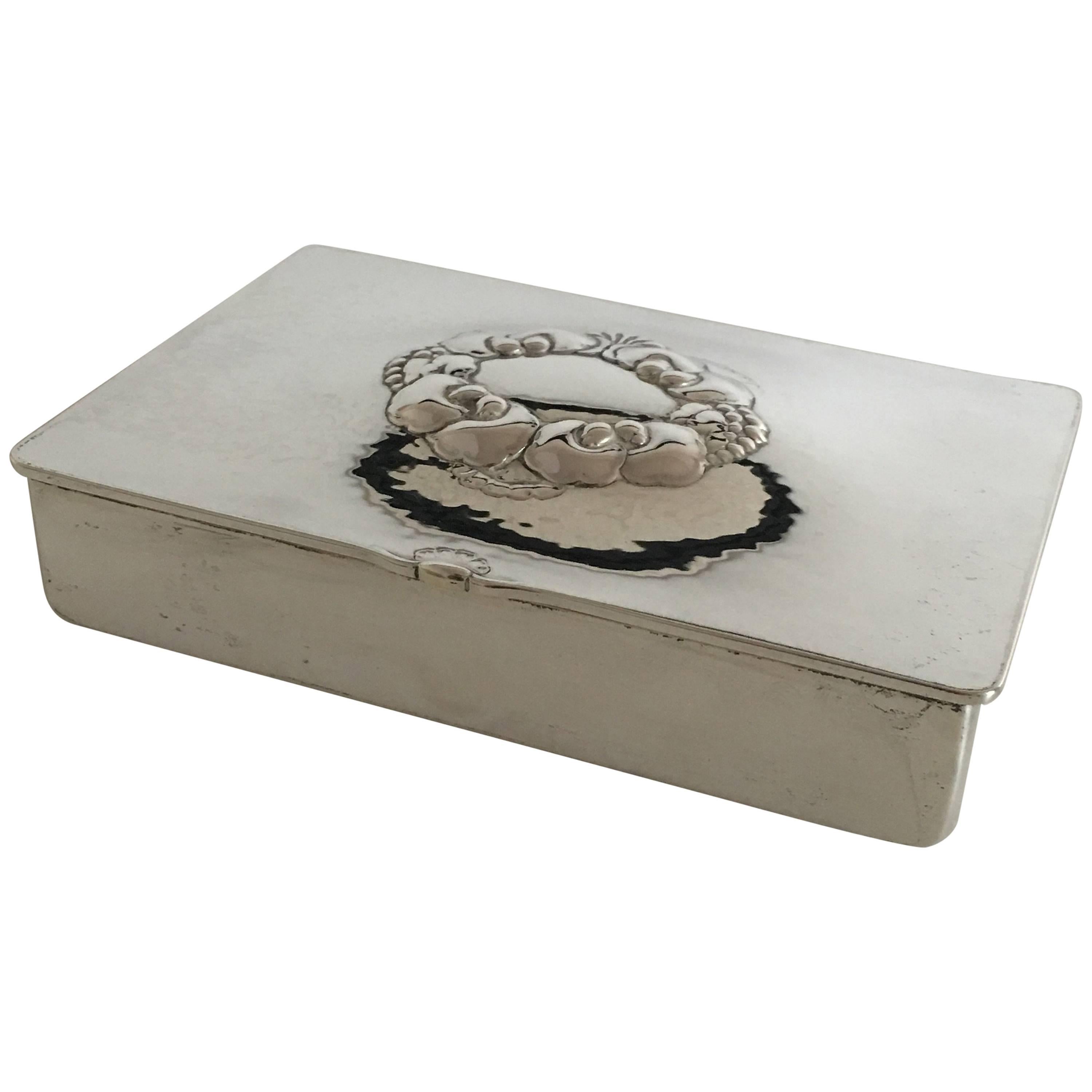 Georg Jensen Sterling Silver Box or Cigarette Box #507A For Sale