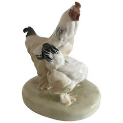 Antique Meissen Figurine of Two Chickens